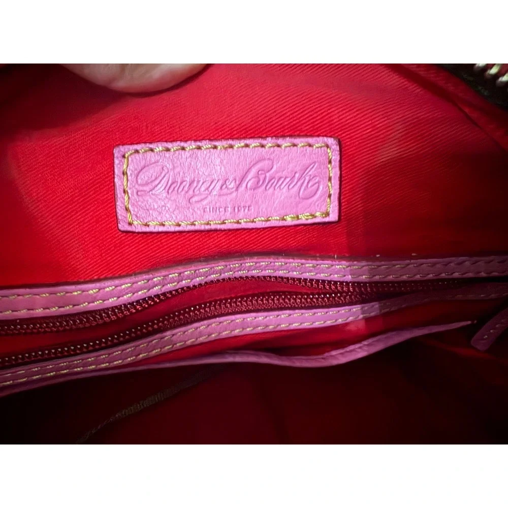 Dooney & Bourke Pink Leather Tassel Satchel Y2K Boho Buckle Handbag